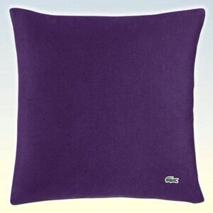 NWT LACOSTE Miami 100% Linen Decorative Pillow 18" x 18" In Purple Gothic Grape
